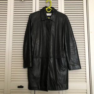 Jones New York Black Leather Coat - Size Small - Used